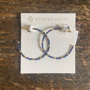 Kendra Scott Navy Beaded Hoops